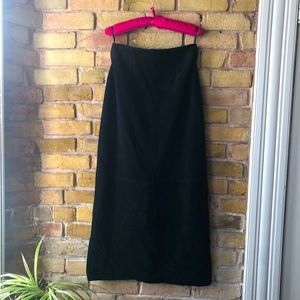 Vintage 90s black suede leather pencil skirt size 4
